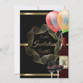 Stilvolle Schwarz-u. GoldParty-Ereignis-Einladung Einladung