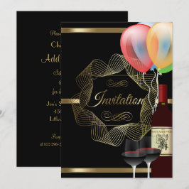 Stilvolle Schwarz-u. GoldParty-Ereignis-Einladung Einladung