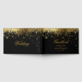 Stilvolle Schwarz-und Goldschneeflocken Gästebuch (Voll)