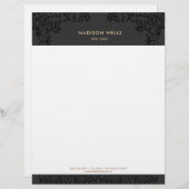 Stilvolle Schwarz Verzierte Rahmen Briefkopf (Vorne/Hinten)