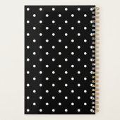 Stilvolle Schwarz Vintag Blush Blume Dots Monogram Planer (Rückseite)