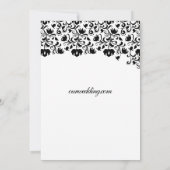 Stilvolle Schwarz-Weiß-Blumen-Hochzeit Einladung (Rückseite)