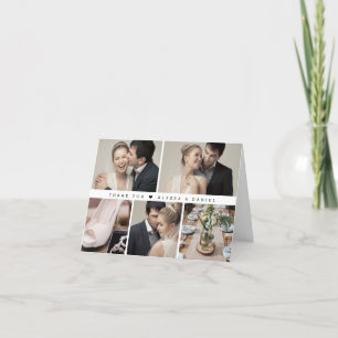 Stilvolle Schwarz-weiß-Chic-Hochzeitsszenario Dankeskarte