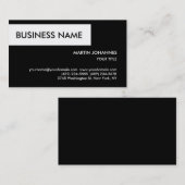 Stilvolle Schwarz-weiß-Chic-Visitenkarte Visitenkarte (Vorne/Hinten)