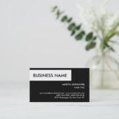 Stilvolle Schwarz-weiß-Chic-Visitenkarte Visitenkarte (Stehend Vorderseite)