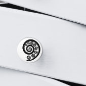 Stilvolle Schwarz-Weiß-Fern-Leaf Inspirierte Curls Keramikknauf