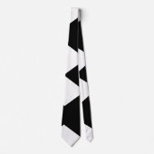 Stilvolle Schwarz-Weiß Geometric Necktie Krawatte (Vorderseite)