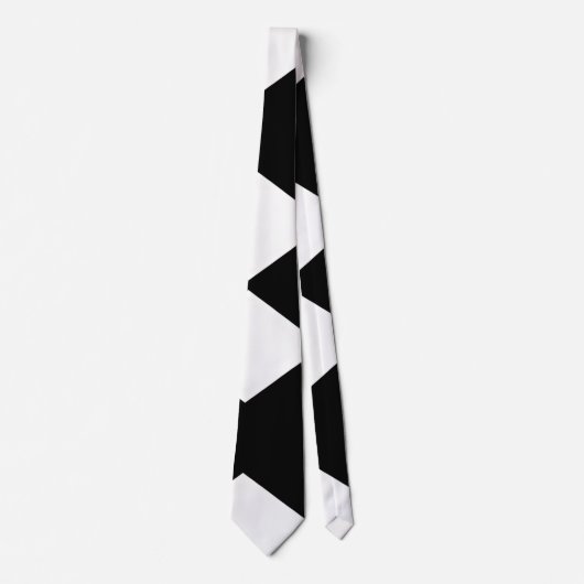Stilvolle Schwarz-Weiß Geometric Necktie Krawatte (Vorderseite)