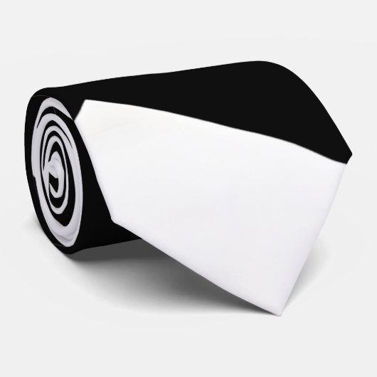 Stilvolle Schwarz-Weiß Geometric Necktie Krawatte (Gerollt)