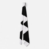 Stilvolle Schwarz-Weiß Geometric Necktie Krawatte (Rückseite)