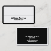 Stilvolle Schwarz-Weiß-Grenze Schlicht kreativ Mod Visitenkarte (Vorne/Hinten)