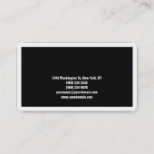 Stilvolle Schwarz-Weiß-Grenze Schlicht kreativ Mod Visitenkarte (Rückseite)