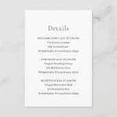 Stilvolle Schwarz-Weiß-Hochzeit Begleitkarte (Vorderseite)