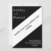 Stilvolle Schwarz-Weiß-Hochzeit Einladung (Vorderseite)