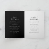 Stilvolle Schwarz-Weiß-Hochzeit Einladung (Innenseite)