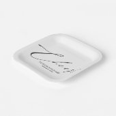 Stilvolle Schwarz-Weiß-Hochzeit Pappteller (Gewinkelt)