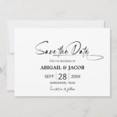 Stilvolle Schwarz-Weiß-Hochzeit speichern Sie das Einladung (Vorderseite)