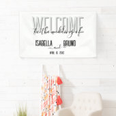 Stilvolle Schwarz-Weiß-Hochzeit Willkommen Banner (Insitu)