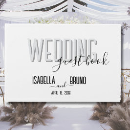 Stilvolle Schwarz-Weiß-Hochzeit Willkommen Gästebuch
