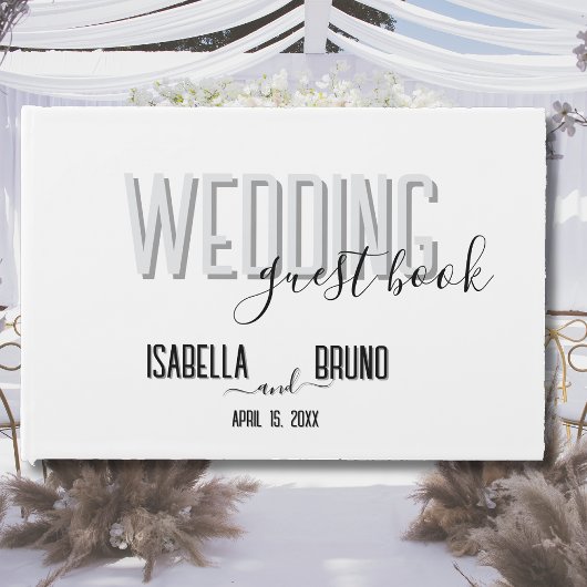 Stilvolle Schwarz-Weiß-Hochzeit Willkommen Gästebuch