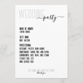 Stilvolle Schwarz-Weiß-Hochzeitserie Programm (Rückseite)