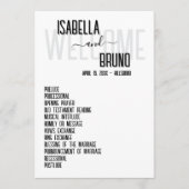 Stilvolle Schwarz-Weiß-Hochzeitserie Programm (Vorderseite)