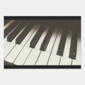 Stilvolle Schwarz-Weiß-Klaviertasten Fotografie Geschenkpapier Set (Vorderseite)