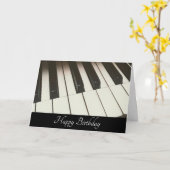 Stilvolle Schwarz-Weiß-Klaviertasten Fotografie Karte (Gelbe Blume)