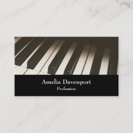 Stilvolle Schwarz-Weiß-Klaviertasten Fotografie Visitenkarte