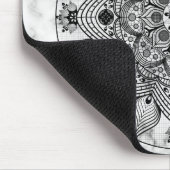 Stilvolle Schwarz-Weiß-Mandala Mousepad (Ecke)