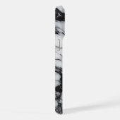 Stilvolle Schwarz-Weiß-Marmor-Waves Art-Muster iPhone Hülle (Rechte Seite)