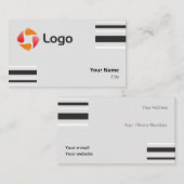 Stilvolle Schwarz-Weiß-Minimal-Squared-Linien Visitenkarte (Vorne/Hinten)