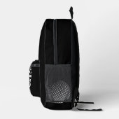 Stilvolle Schwarz-Weiß-Modern-Golf-Ball Monogram Bedruckter Rucksack (Rechts)