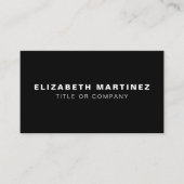 Stilvolle Schwarz/Weiß Moderne Front und Back Visitenkarte (Vorderseite)
