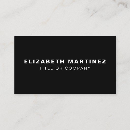 Stilvolle Schwarz/Weiß Moderne Front und Back Visitenkarte (Vorderseite)
