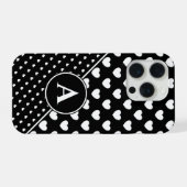 Stilvolle Schwarz-Weiß-Monogramm iPhone Hülle (Rückseite (Horizontal))
