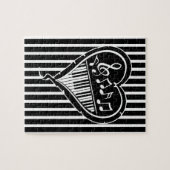 Stilvolle Schwarz-Weiß-Noten und Klavier Puzzle (Horizontal)