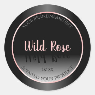 Stilvolle Schwarz-Weiß-Produktetiketten Rosa Rahme Runder Aufkleber