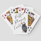 Stilvolle Schwarz-Weiß-Puffin Spielkarten (Rückseite)