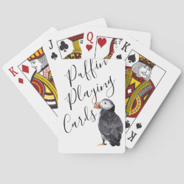 Stilvolle Schwarz-Weiß-Puffin Spielkarten