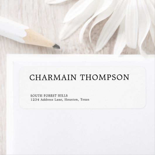 Stilvolle Schwarz-Weiß-Rücksendeadresse (Insitu)