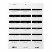 Stilvolle Schwarz-Weiß-Rücksendeadresse Adressaufkleber (Vorne)