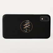 Stilvolle schwarz-weiß-Script Monogram-Name Case-Mate iPhone Hülle (Rückseite (Horizontal))