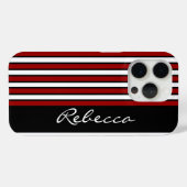 Stilvolle schwarz-weiß Streifen Case-Mate iPhone Hülle (Rückseite (Horizontal))