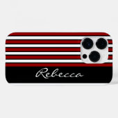 Stilvolle schwarz-weiß Streifen Case-Mate iPhone Hülle (Rückseite (Horizontal))