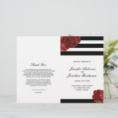 Stilvolle Schwarz-Weiß-Streifen Hochzeitsprogramme (Stehend Vorderseite)