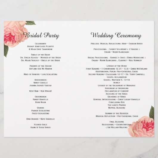 Stilvolle Schwarz-Weiß-Streifen Hochzeitsprogramme (Rückseite)