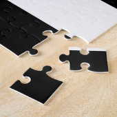 Stilvolle Schwarz-Weiß-Streifen Mit Monogramm Puzzle (Seite)