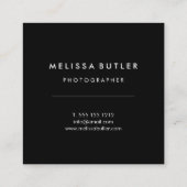 Stilvolle Schwarz-Weiß-Streifen Quadratische Visitenkarte (Rückseite)
