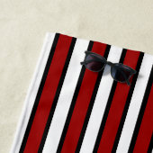 Stilvolle schwarz-weiß Streifen Strandtuch (Beispiel)